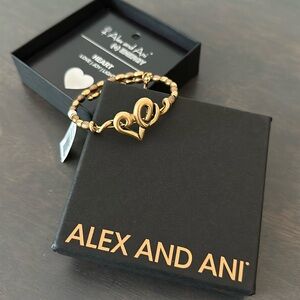 Alex and Ani heart wrap bracelet, weathered gold look, adjustable size